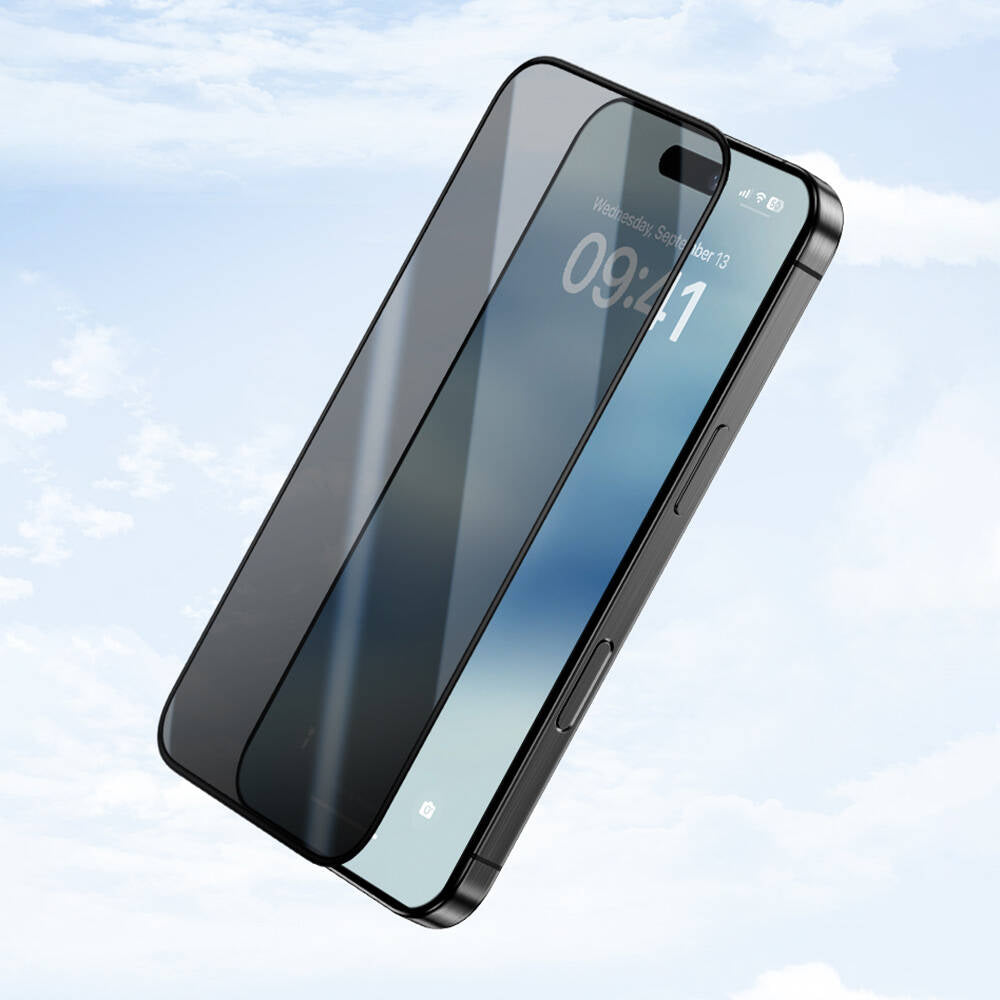 iPhone 14 Pro / 15 / 16 uyumlu Benks Ultra Shield 0.4mm Privacy Ekran Koruyucu + Kolay Uygulama Aparatlı