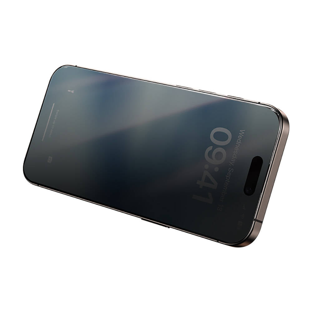 iPhone 14 Pro / 15 / 16 uyumlu Benks Ultra Shield 0.4mm Privacy Ekran Koruyucu + Kolay Uygulama Aparatlı