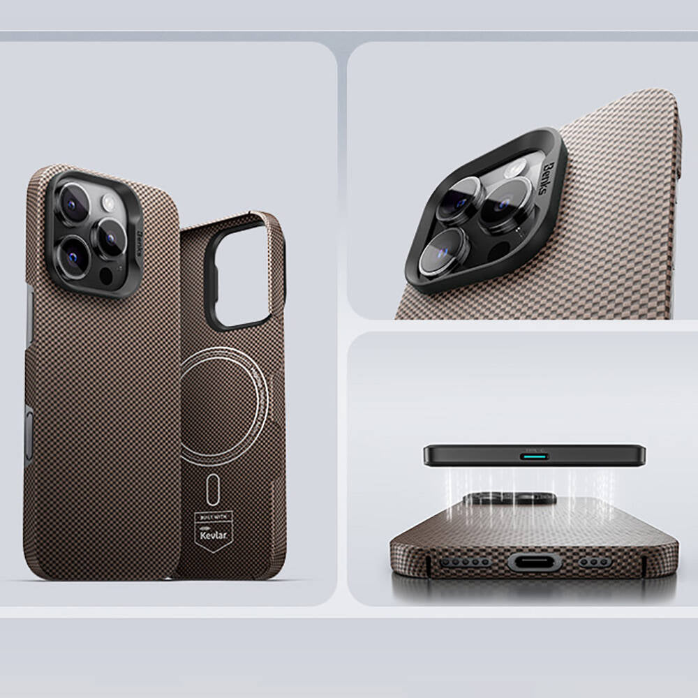 iPhone 16 Kılıf Magsafe Şarj Özellikli Benks ArmorTint Serisi ArmorAir Kevlar Kapak
