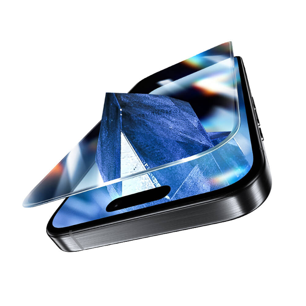 iPhone 14 Pro Max / 15 Plus / 16 Plus uyumlu Benks Glass Warrior Safir Coating 0.3mm Cam Ekran Koruyucu + Kolay Uygulama Aparatı