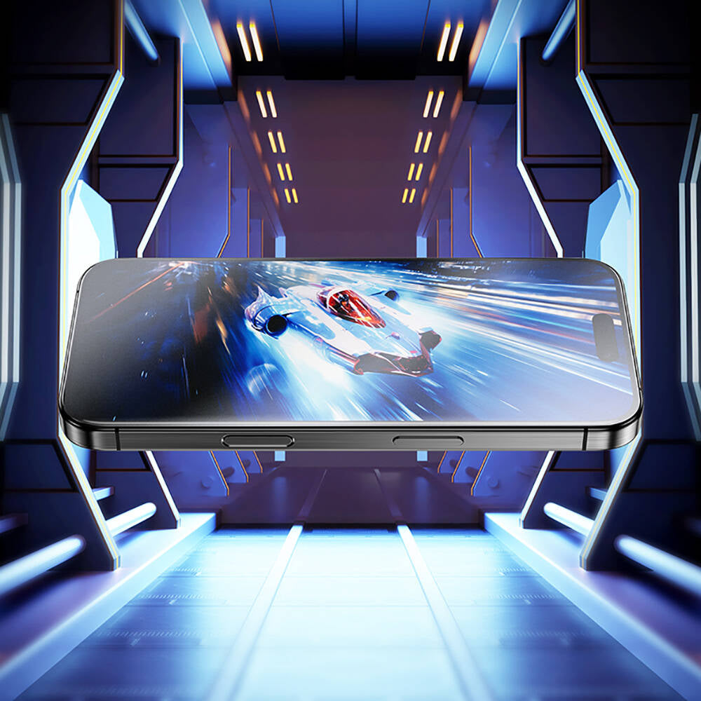 iPhone 14 Pro Max / 15 Plus / 16 Plus uyumlu Benks JoyTouch Mat Oyun Ekran Koruyucu + Kolay Uygulama Aparatı
