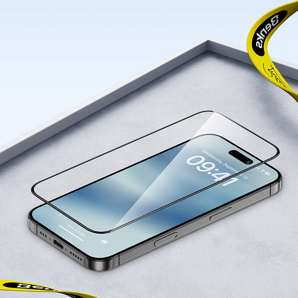 iPhone 14 Pro Max / 15 Plus / 16 Plus uyumlu Benks Ultra Shield 0.4mm Ekran Koruyucu + Kolay Uygulama Aparatlı