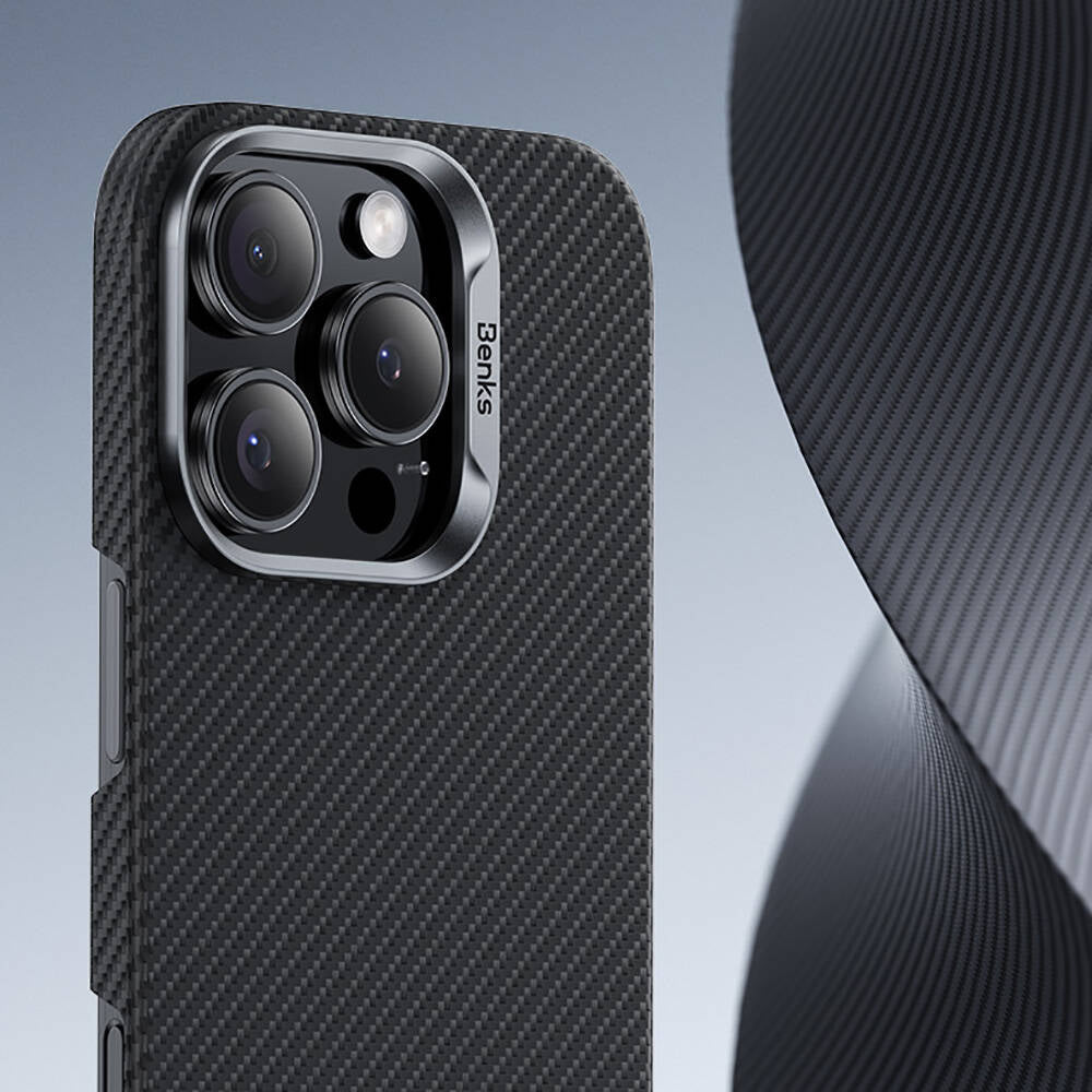 iPhone 16 Plus Kılıf Benks Magsafe Şarj Özellikli Magnetik Hybrid ArmorAir 600D Kevlar Fiber Kapak