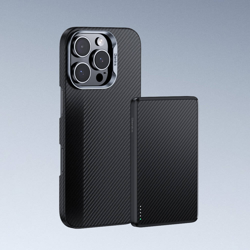 iPhone 16 Plus Kılıf Benks Magsafe Şarj Özellikli Magnetik Hybrid ArmorAir 600D Kevlar Fiber Kapak