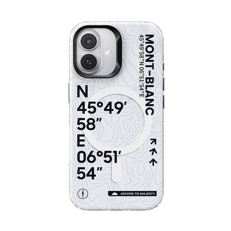 iPhone 16 Plus Kılıf Magsafe Şarj Özellikli Koordinat Yazı Desenli Benks Summit Serisi Kapak