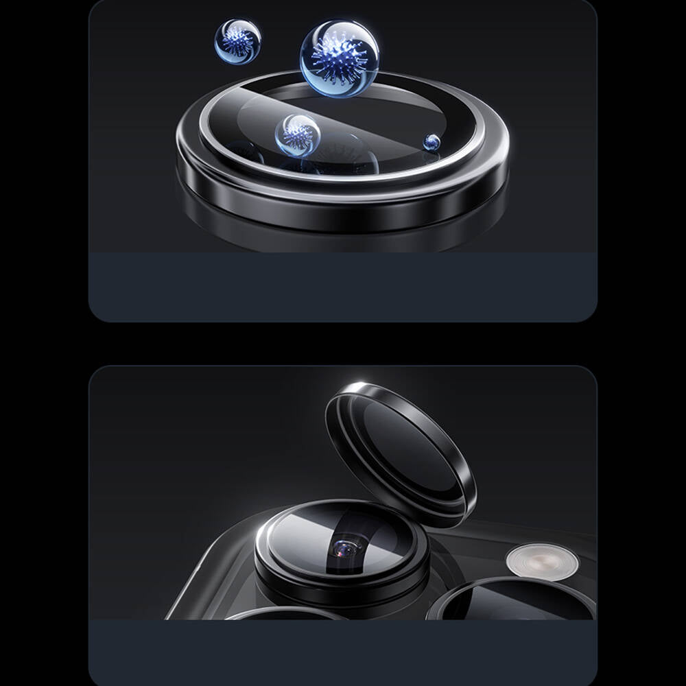 iPhone 16 Pro Max / 16 Pro Benks Parlama Önleyici Glass Warrior Metal Kamera Lens Koruyucu