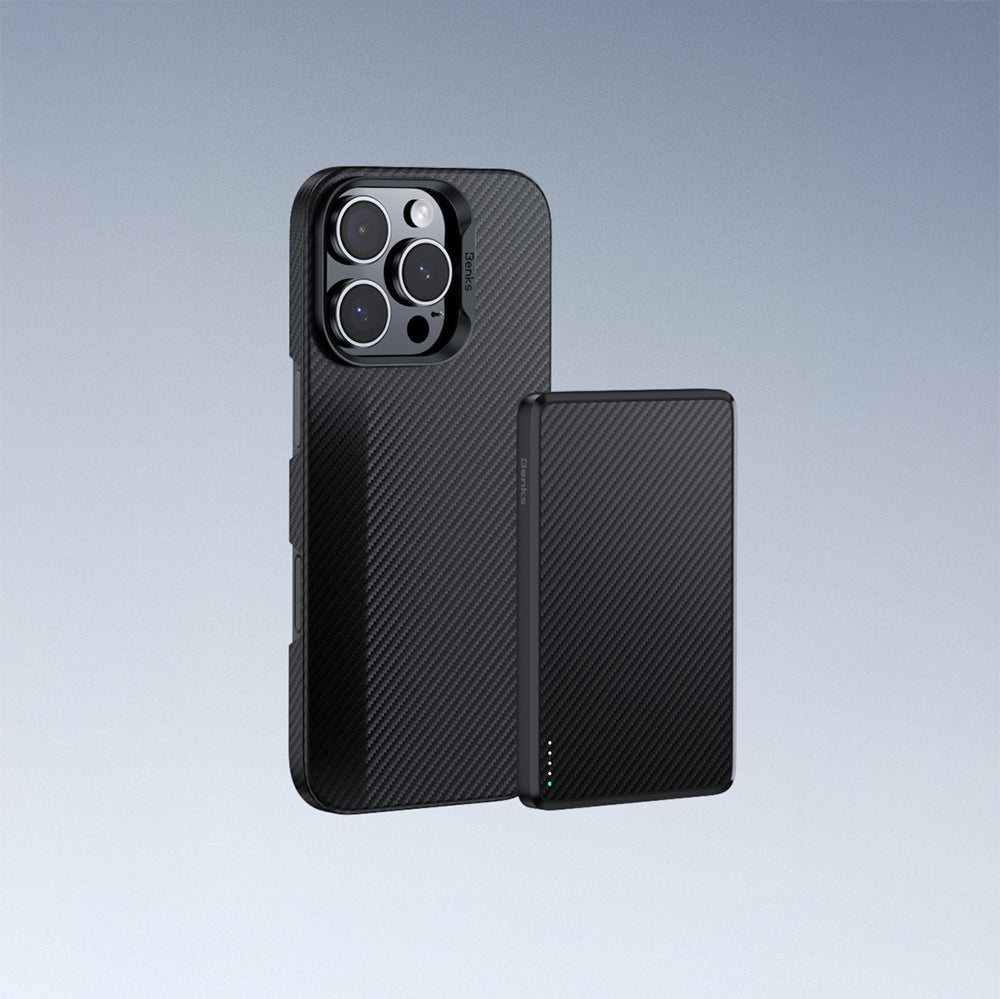 iPhone 16 Pro Kılıf Benks M-safe Şarj Özellikli Metal Kamera Çerçeveli Magnetik ArmorAir 600D Kevlar Fiber Kapak