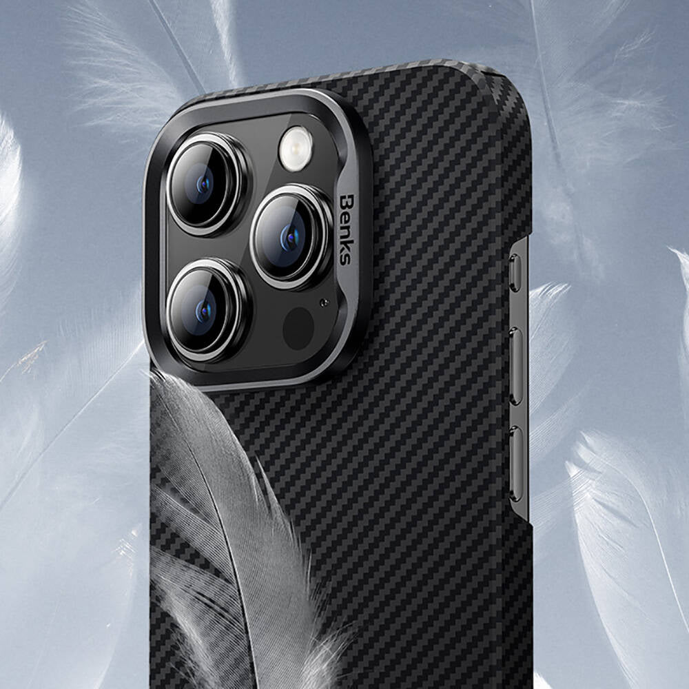 iPhone 16 Pro Kılıf Benks Magsafe Şarj Özellikli Magnetik Hybrid ArmorAir 600D Kevlar Fiber Kapak