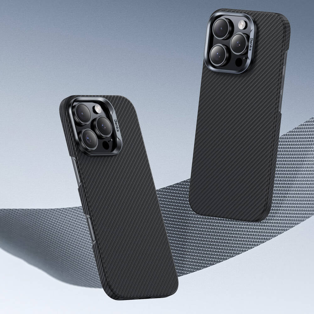 iPhone 16 Pro Kılıf Benks Magsafe Şarj Özellikli Magnetik Hybrid ArmorAir 600D Kevlar Fiber Kapak