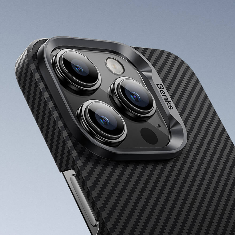 iPhone 16 Pro Kılıf Benks Magsafe Şarj Özellikli Magnetik Hybrid ArmorAir 600D Kevlar Fiber Kapak