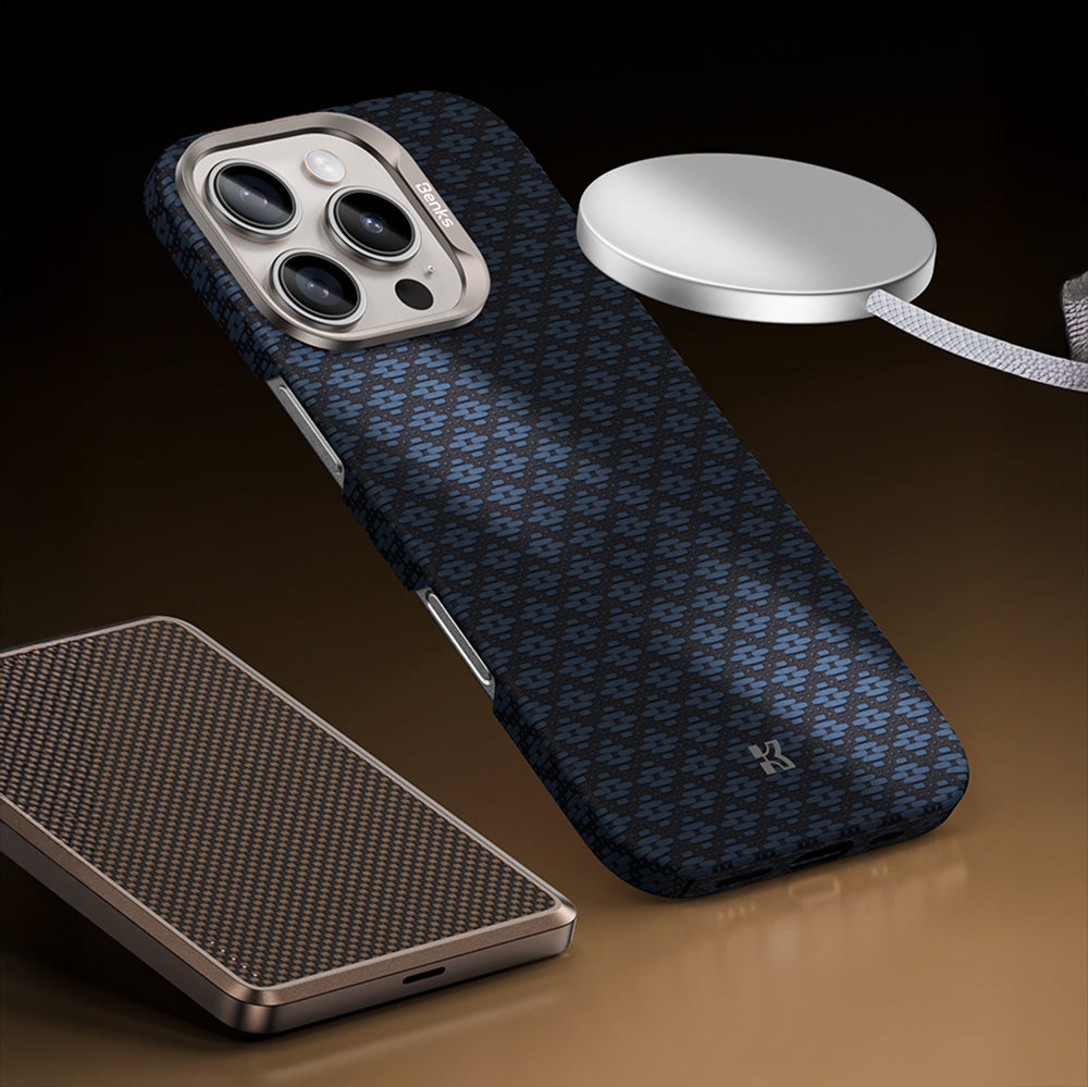 iPhone 16 Pro Kılıf M-Safe Şarj Özellikli Benks ArmorAir ArmorGrid Serisi Kevlar Kapak