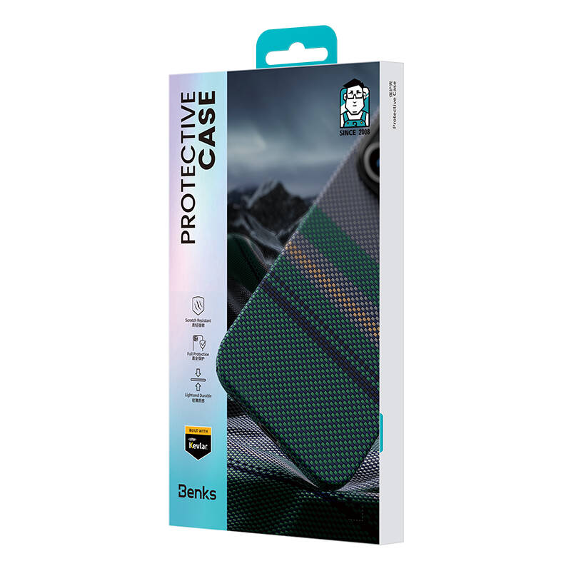 iPhone 16 Pro Kılıf Magsafe Şarj Özellikli Karbon Fiber Tasarımlı Benks Aurora ArmorPro Kevlar Kapak