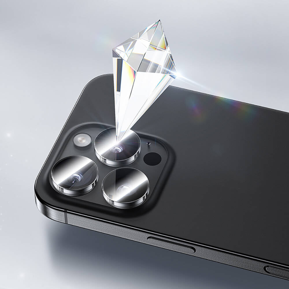 iPhone 16 Pro Max / 16 Pro uyumlu Benks AR Glass Warrior Transparan Premium Cam Kamera Lens Koruyucu