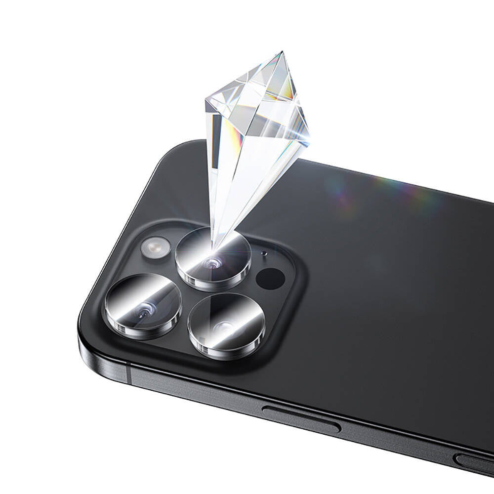 iPhone 16 Pro Max / 16 Pro uyumlu Benks AR Glass Warrior Transparan Premium Cam Kamera Lens Koruyucu
