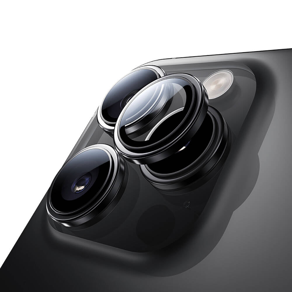 iPhone 16 Pro Max / 16 Pro uyumlu Benks Parlama Önleyici Glass Warrior Metal Kamera Lens Koruyucu