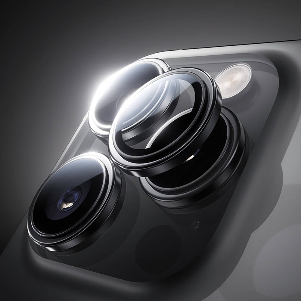 iPhone 16 Pro Max / 16 Pro uyumlu Benks Parlama Önleyici Glass Warrior Metal Kamera Lens Koruyucu