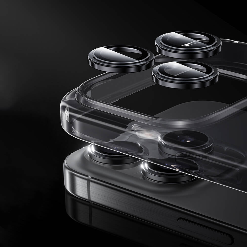 iPhone 16 Pro Max / 16 Pro uyumlu Benks Parlama Önleyici Glass Warrior Metal Kamera Lens Koruyucu