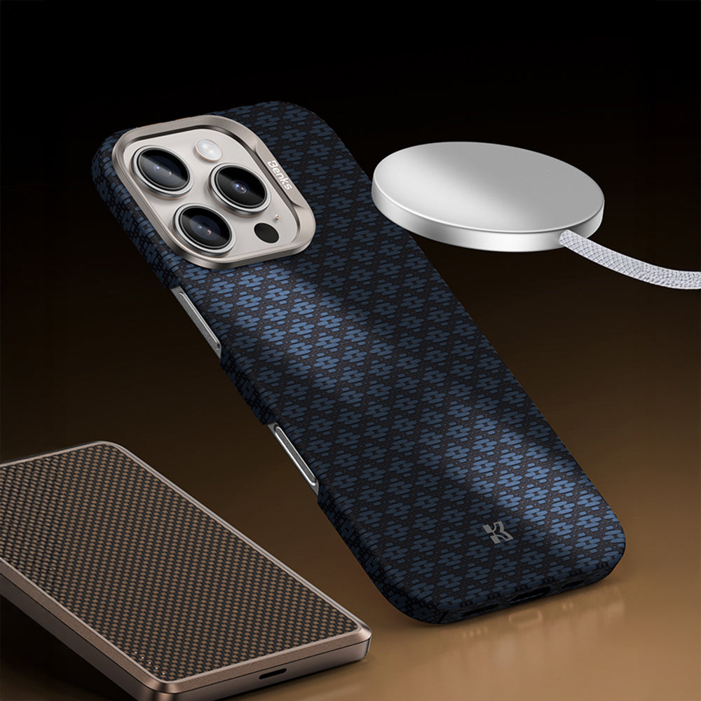 iPhone 16 Pro Max Kılıf M-Safe Şarj Özellikli Benks ArmorAir ArmorGrid Serisi Kevlar Kapak