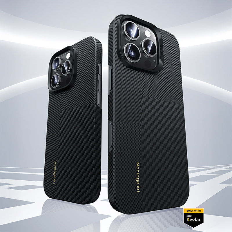 iPhone 16 Pro Max Kılıf Magsafe Şarj Özellikli Karbon Fiber Benks Yeni Seri Montage ArmorAir Kevlar Kapak