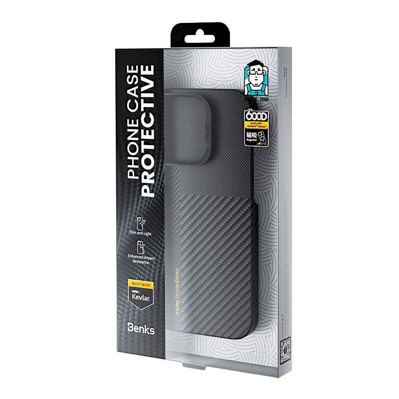 iPhone 16 Pro Max Kılıf Magsafe Şarj Özellikli Karbon Fiber Benks Yeni Seri Montage ArmorAir Kevlar Kapak