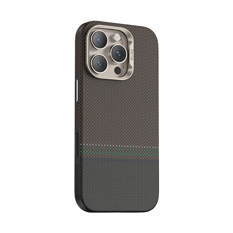 iPhone 16 Pro Max Kılıf Magsafe Şarj Özellikli Karbon Fiber Tasarımlı Benks Prestige ArmorPro Kevlar Kapak