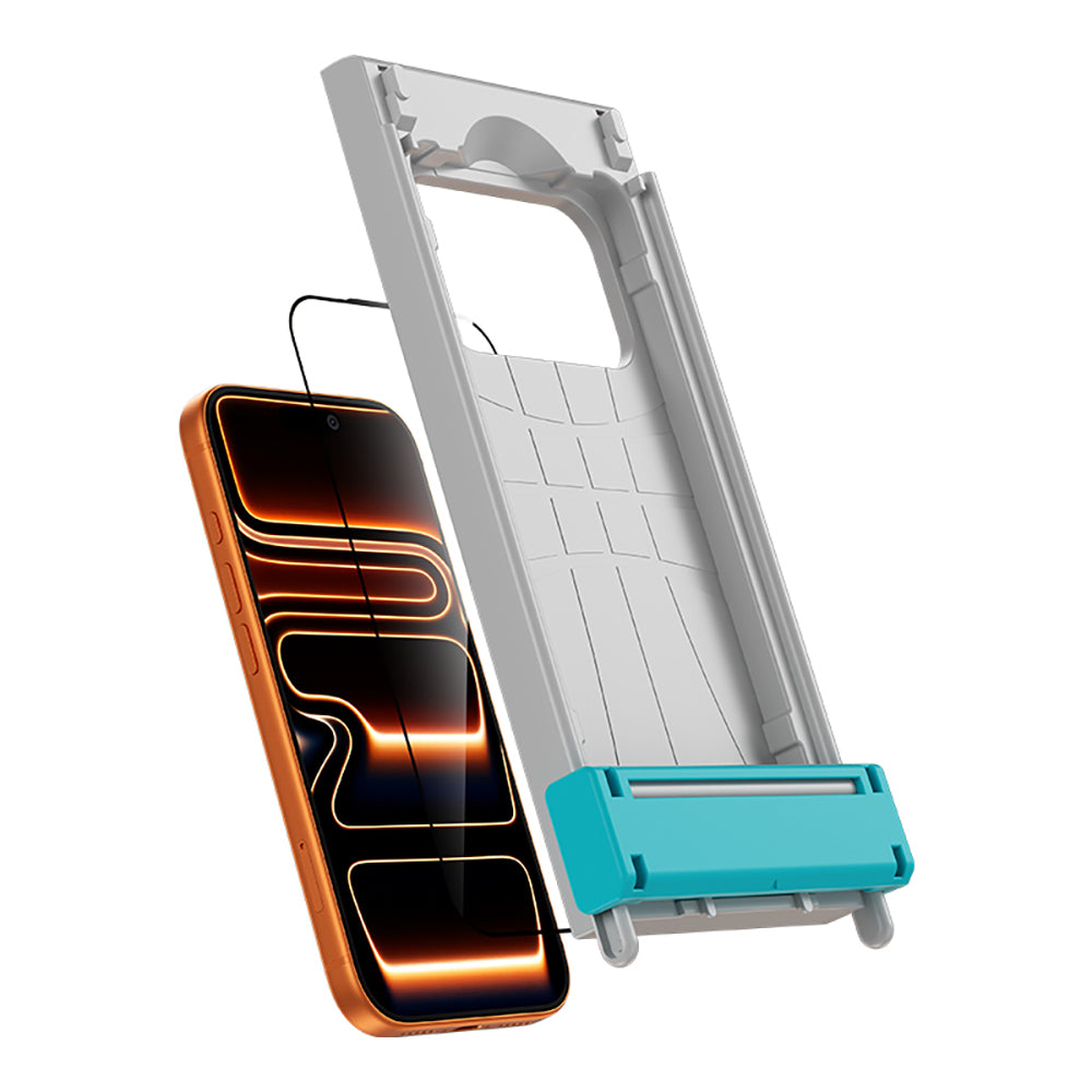 iPhone 16 Pro / 17 uyumlu Benks Glass Warrior 2.0 AR-EZFita Cam Ekran Koruyucu + Kolay Uygulama Aparatı