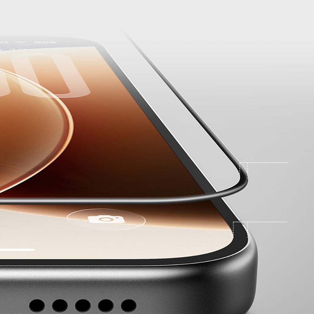 iPhone 16 Pro / 17 uyumlu Benks OmniWarrior Anti-Drop Eye-Friendly Cam Ekran Koruyucu + Kolay Uygulama Aparatlı