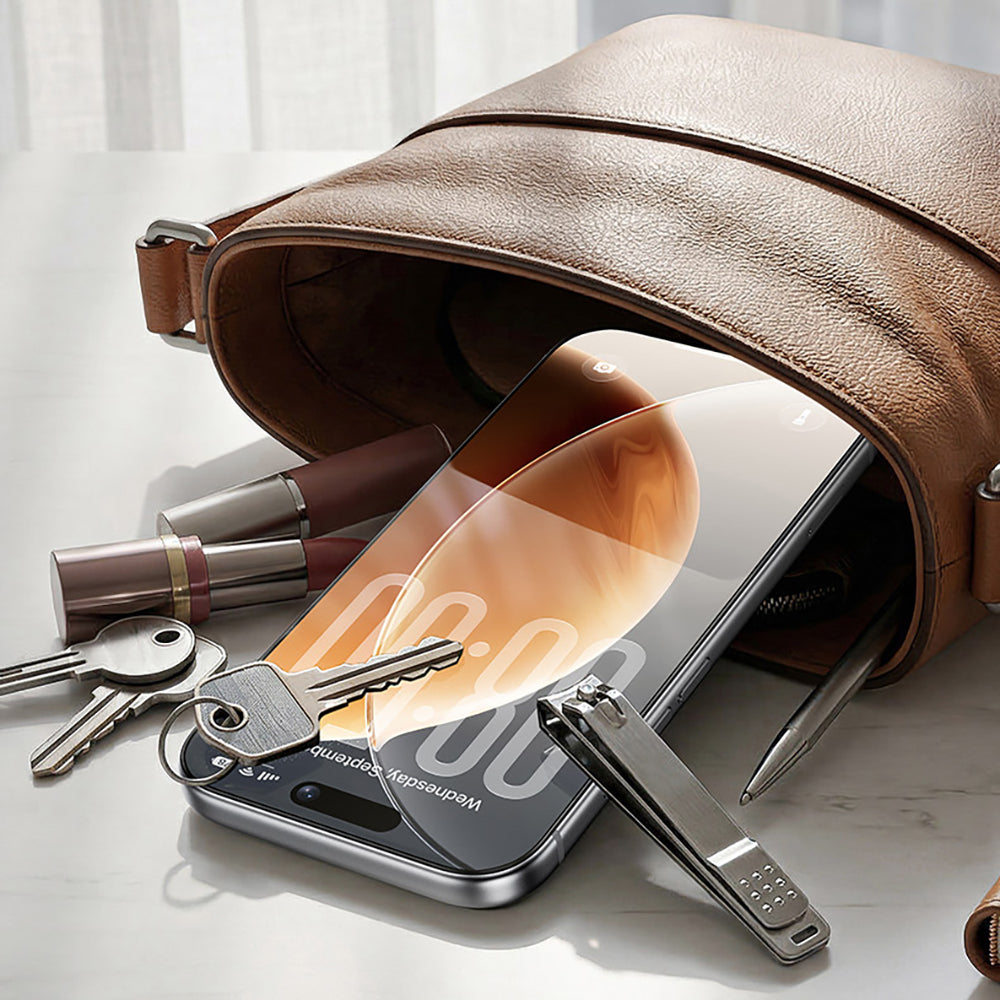 iPhone 16 Pro / 17 uyumlu Benks OmniWarrior Anti-Drop Eye-Friendly Cam Ekran Koruyucu + Kolay Uygulama Aparatlı
