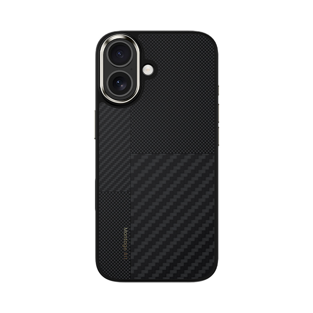 iPhone 17 Kılıf M-safe Şarj Özellikli Karbon Fiber Benks Montage ArmorPro Kevlar Kapak