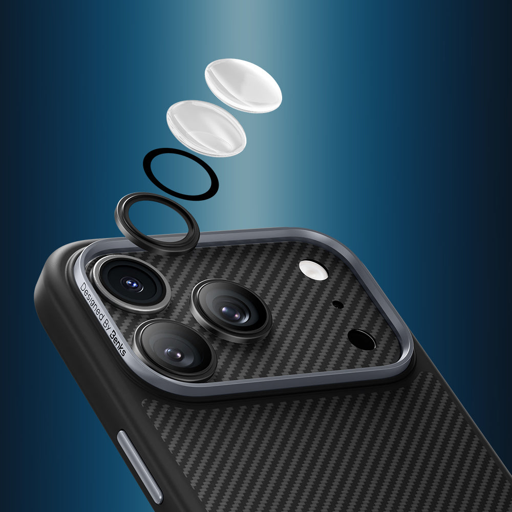 iPhone 17 Pro Max Benks ArmorWarrior Serisi 600D Aramid Fiber Kamera Lens Koruyucu