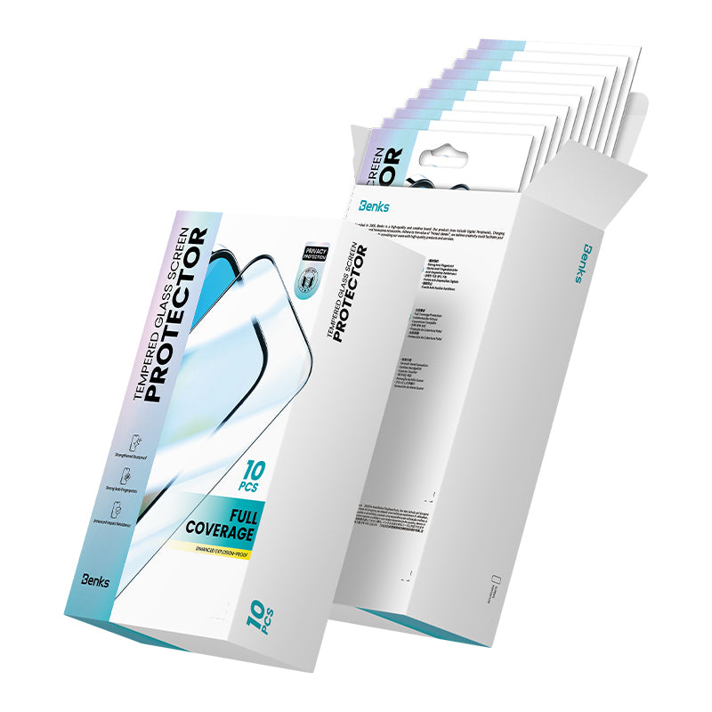 iPhone 17 Pro Max Hidrofobik Ve Oleofobik Özellikli Benks 0.3mm Privacy Air Shield Ekran Koruyucu 10'lu Paket