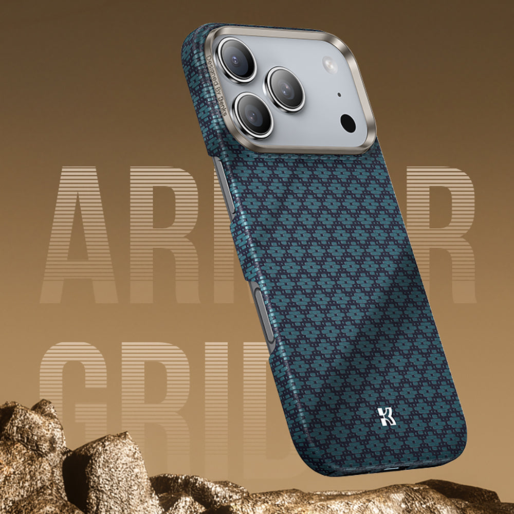 iPhone 17 Pro Max Kılıf M-Safe Şarj Özellikli Benks ArmorAir ArmorGrid Serisi Kevlar Kapak