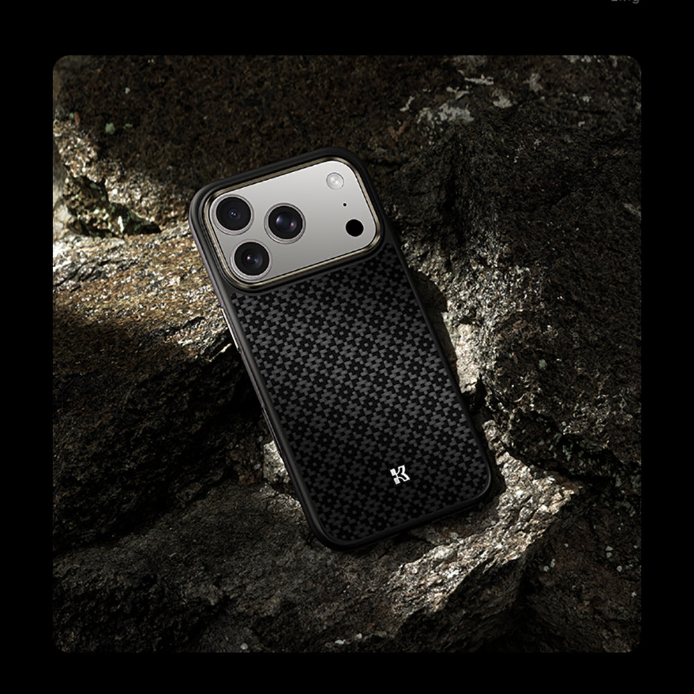 iPhone 17 Pro Max Kılıf M-Safe Şarj Özellikli Benks ArmorPro ArmorGrid Serisi Kevlar Kapak