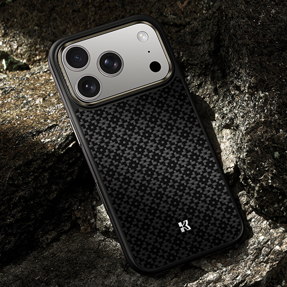 iPhone 17 Pro Max Kılıf M-Safe Şarj Özellikli Benks ArmorPro ArmorGrid Serisi Kevlar Kapak