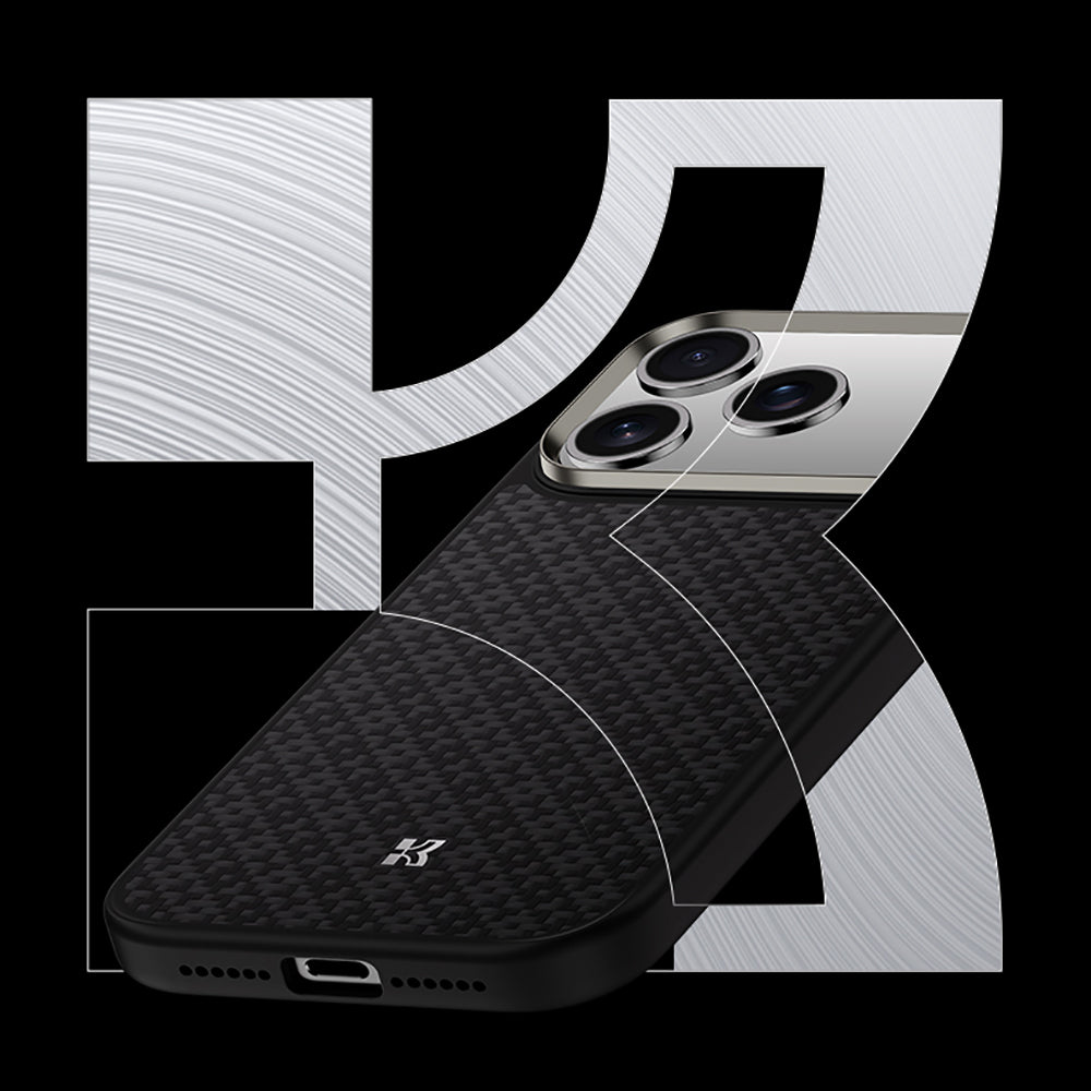 iPhone 17 Pro Max Kılıf M-Safe Şarj Özellikli Benks ArmorPro ArmorGrid Serisi Kevlar Kapak