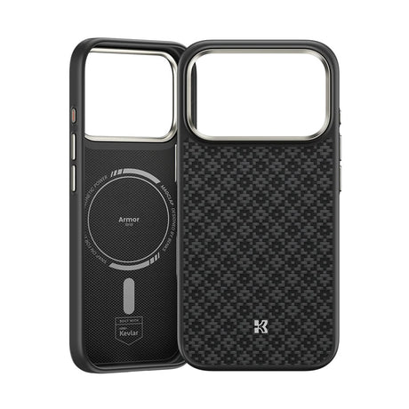 iPhone 17 Pro Max Kılıf M-Safe Şarj Özellikli Benks ArmorPro ArmorGrid Serisi Kevlar Kapak