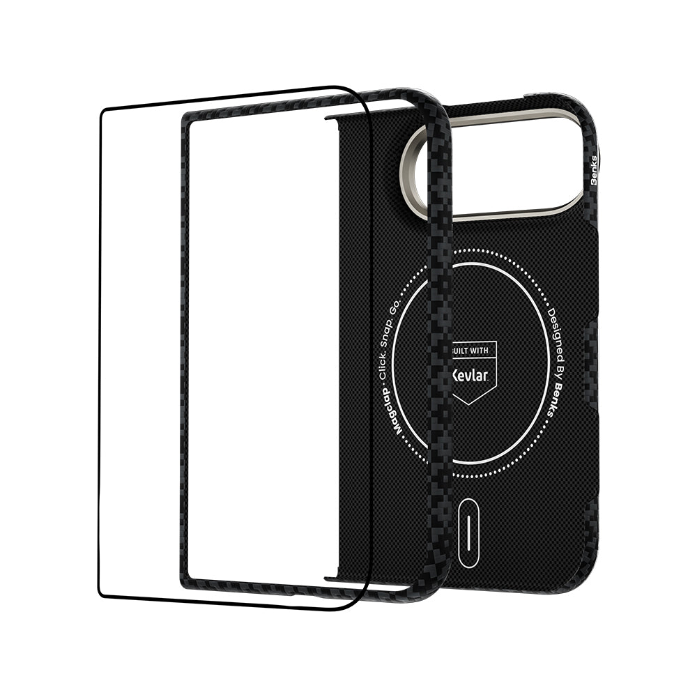iPhone Duo uyumlu Benks ArmorAir ArmorGrid Grand Combo Üçlü Aksesuar Seti (Ön & Arka Kevlar Kapak + Ekran Koruyucu)
