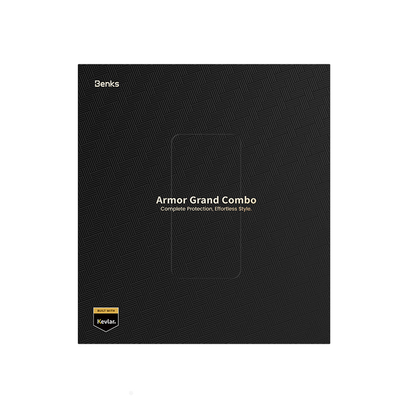 iPhone Duo uyumlu Benks ArmorAir ArmorGrid Grand Combo Üçlü Aksesuar Seti (Ön & Arka Kevlar Kapak + Ekran Koruyucu)
