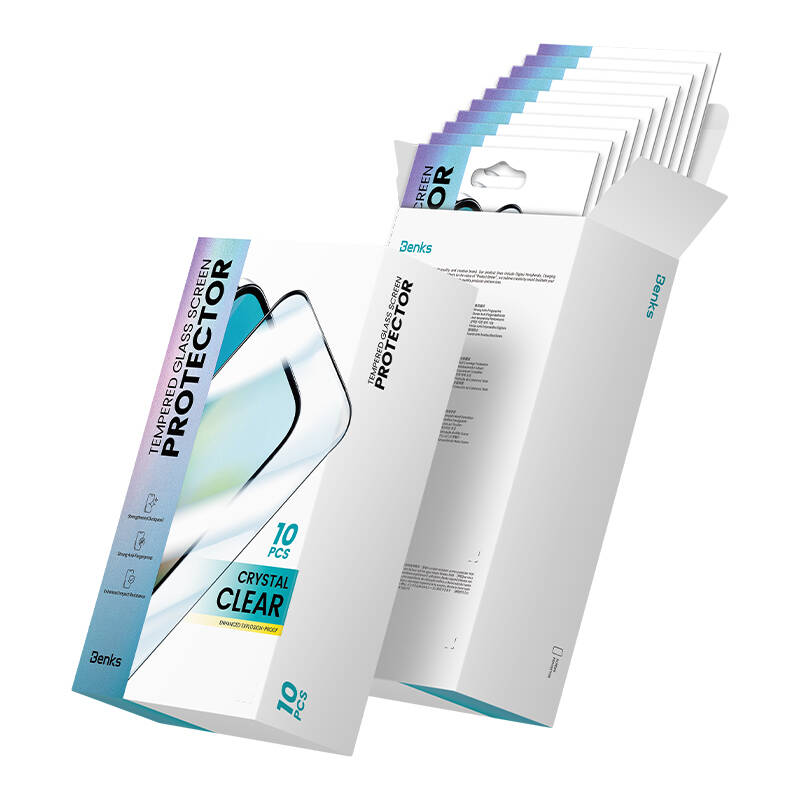iPhone XR 6.1 Hidrofobik Ve Oleofobik Özellikli Benks Air Shield Ekran Koruyucu 10′lu Paket