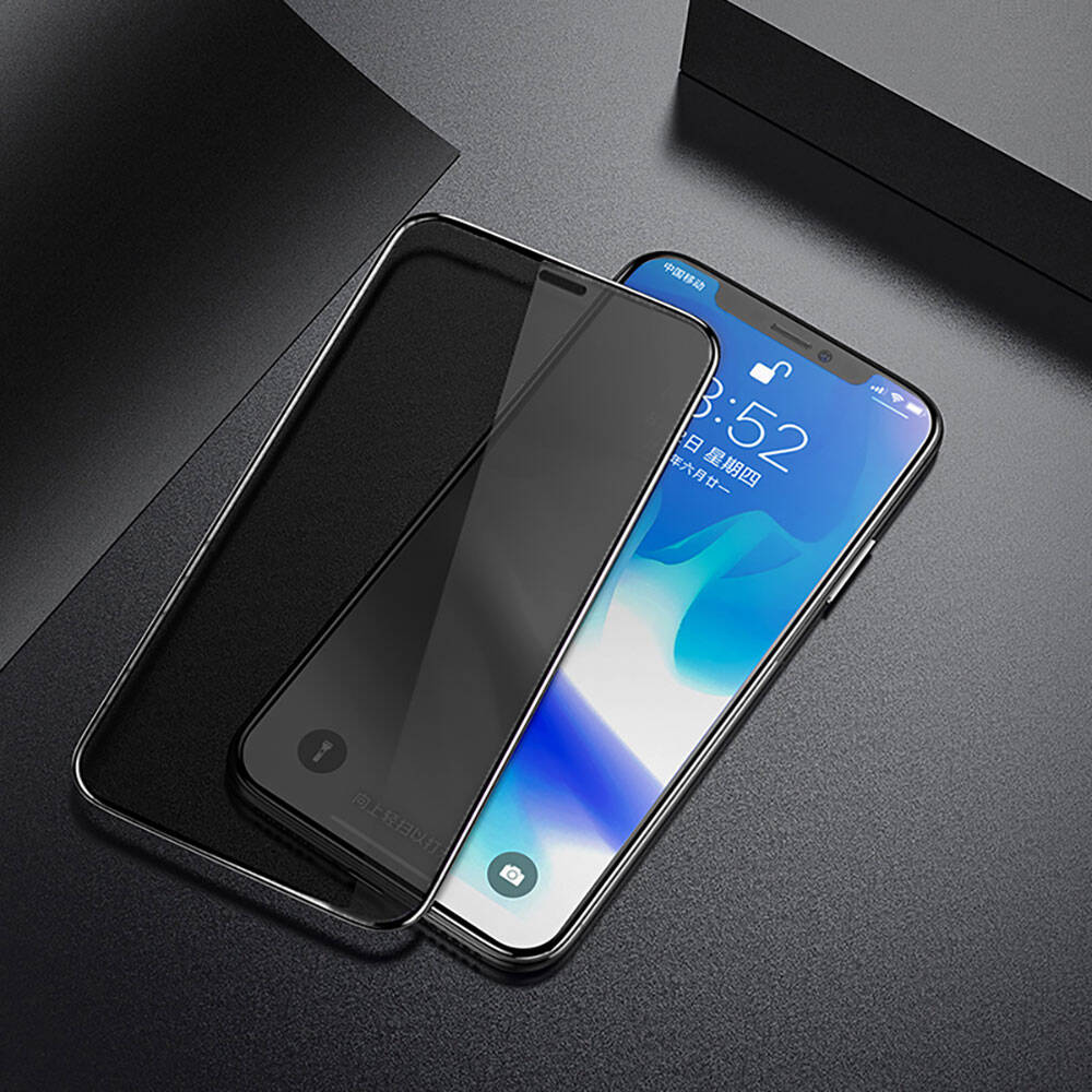 iPhone XR 6.1 Hidrofobik Ve Oleofobik Özellikli Benks Privacy Air Shield Ekran Koruyucu 10'lu Paket