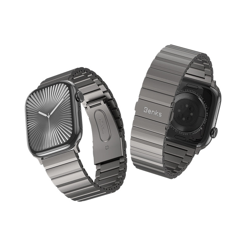 Apple Watch 7 8 9 10 11 - 44 45 46 49 mm uyumlu Benks Aero Titan Serisi Titanyum Kordon Kayış