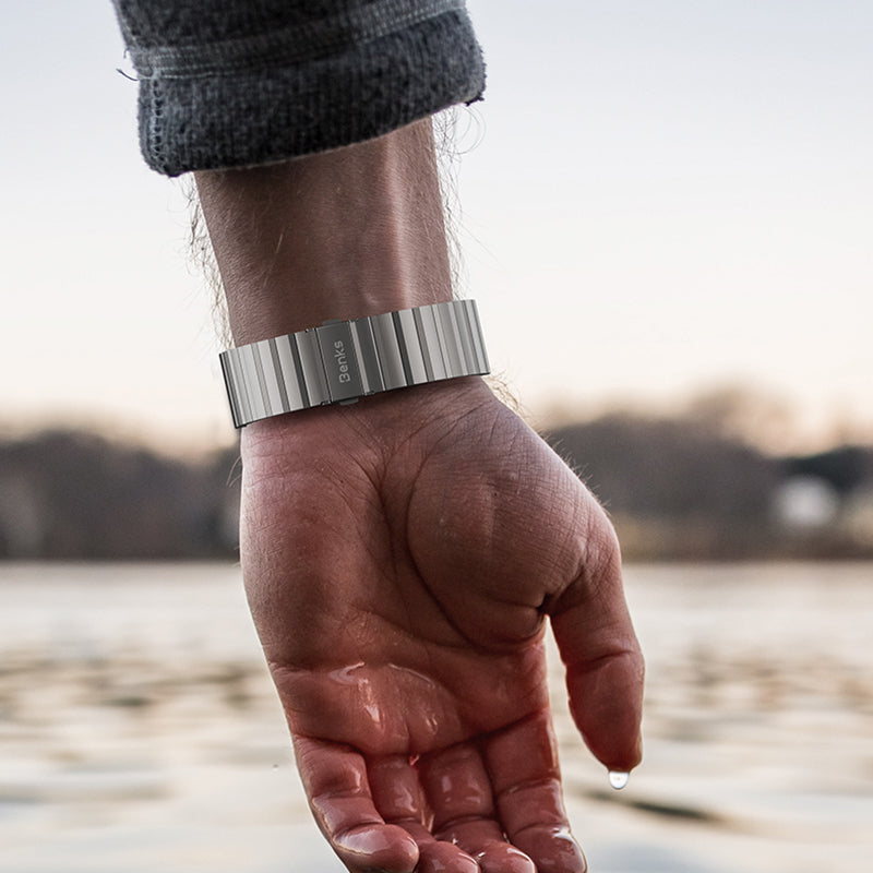 Apple Watch 7 8 9 10 11 - 44 45 46 49 mm uyumlu Benks Aero Titan Serisi Titanyum Kordon Kayış