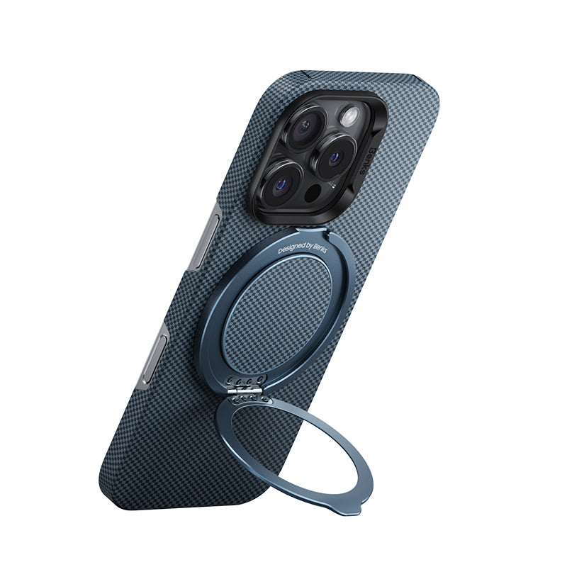 Benks MagClap Magnetik 360 Derece Dönebilen ArmorTint Kevlar Desenli Parmak Ring Stand