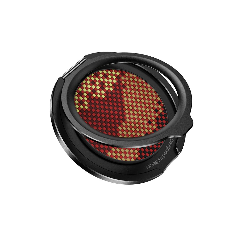 Benks MagClap Magnetik 360 Derece Dönebilen GoldenTide Kevlar Desenli Parmak Ring Stand