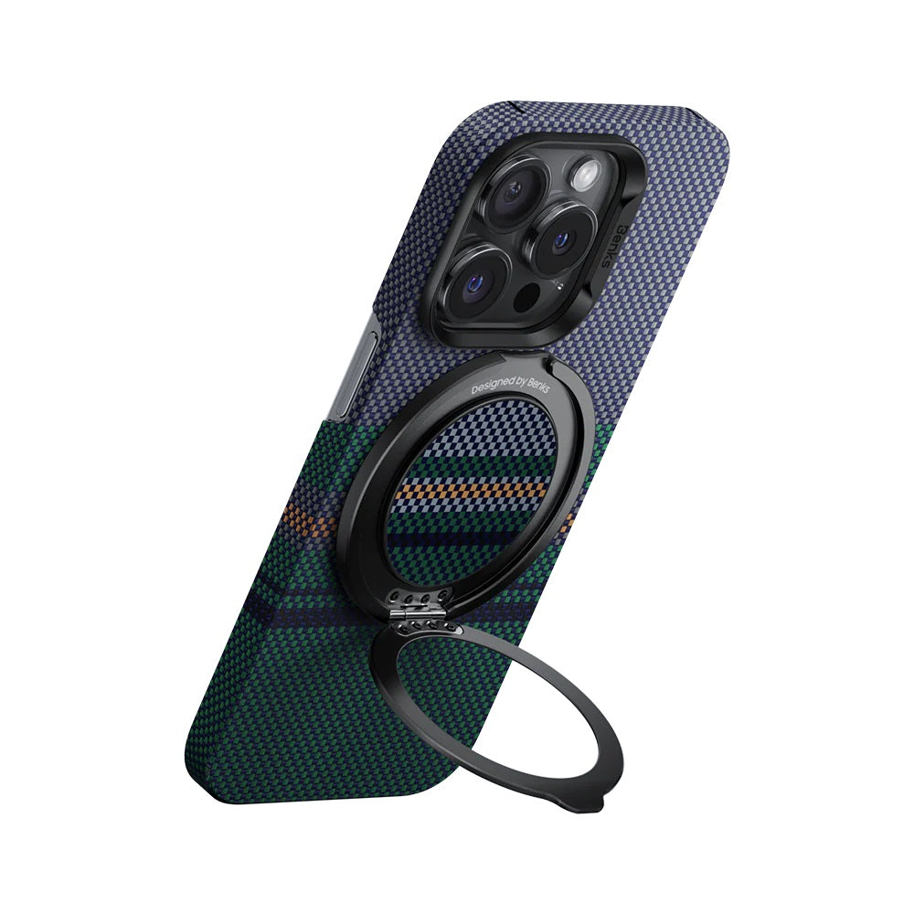 Benks MagClap Magnetik 360 Derece Dönebilen Aurora Kevlar Desenli Parmak Ring Stand