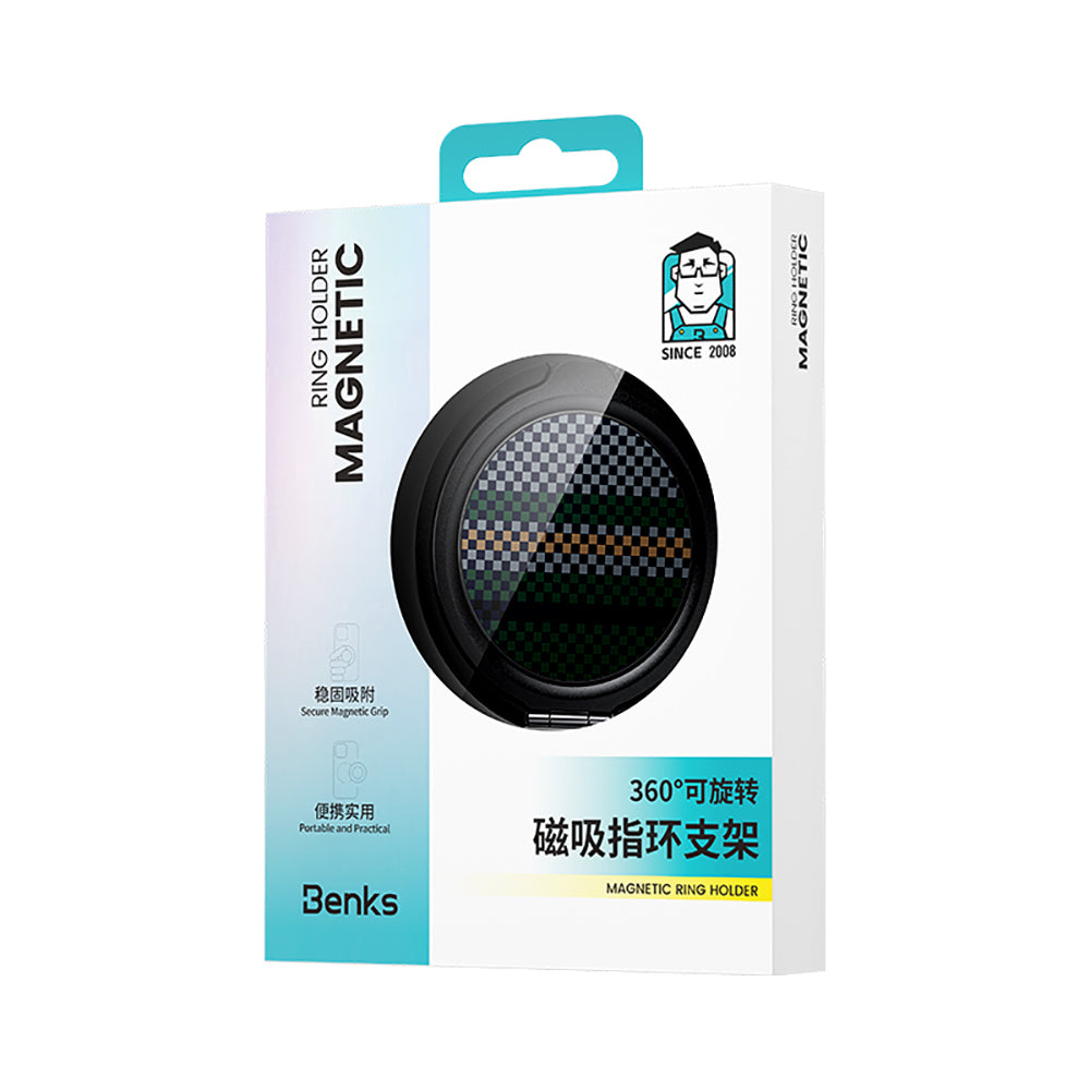 Benks MagClap Magnetik 360 Derece Dönebilen Aurora Kevlar Desenli Parmak Ring Stand
