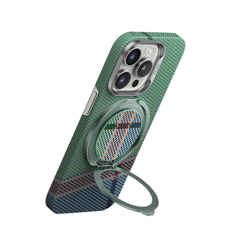 Benks MagClap Magnetik 360 Derece Dönebilen Passion Green Kevlar Desenli Parmak Ring Stand