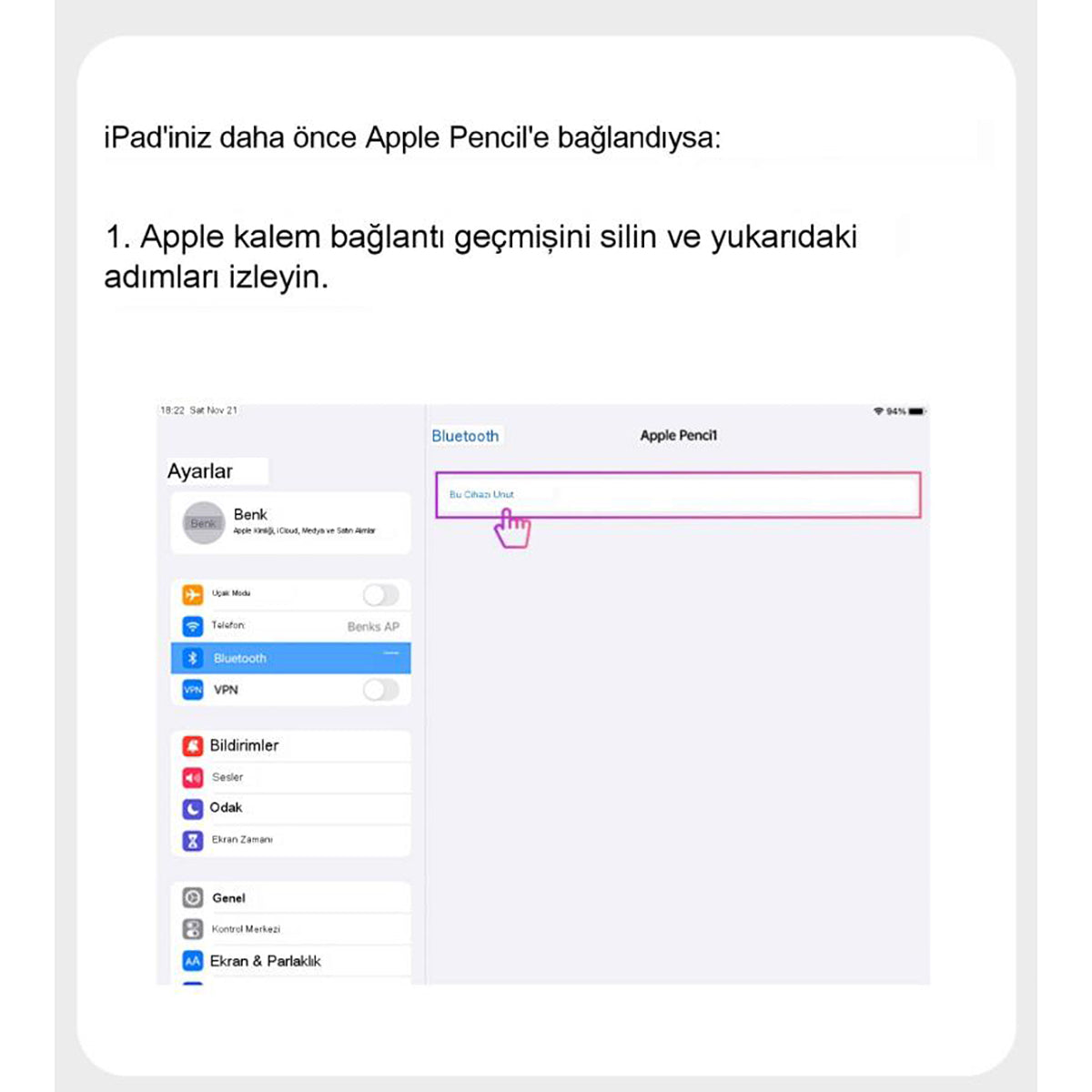Benks Magnetik Kablosuz Şarj Özellikli Palm Rejection Kapasitif Dokunmatik Kalem Stylus Pencil