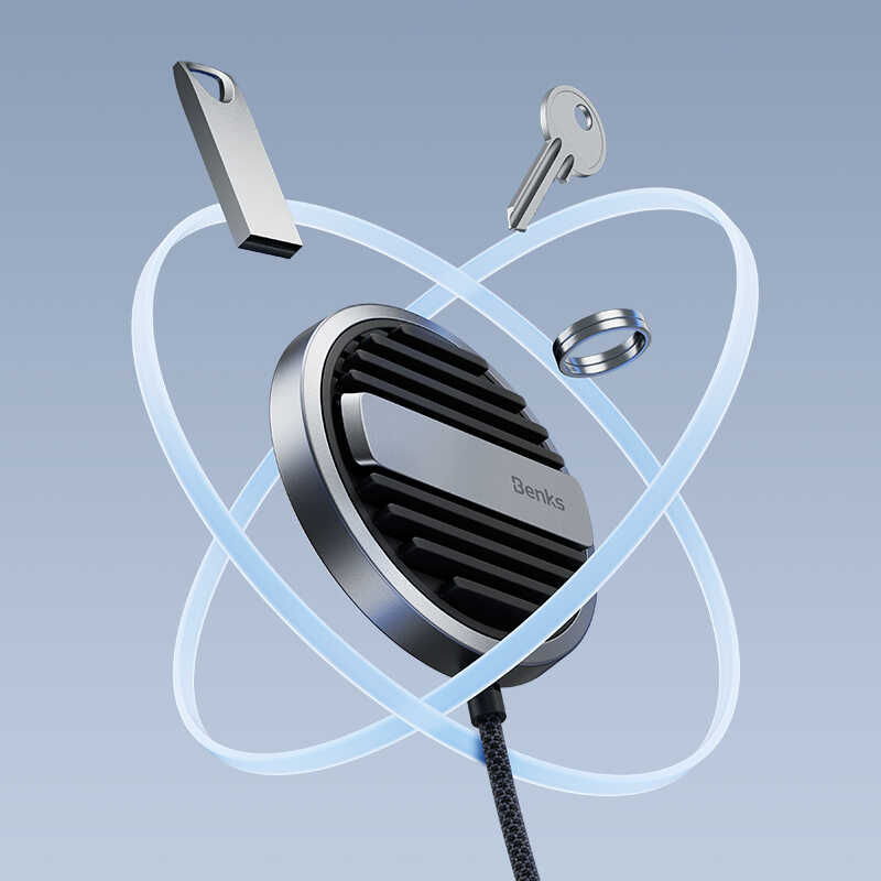 Benks MFM01 MFI Sertifikalı Standlı 15W Hızlı Şarj Özellikli Magsafe PD Wireless Şarj Aleti