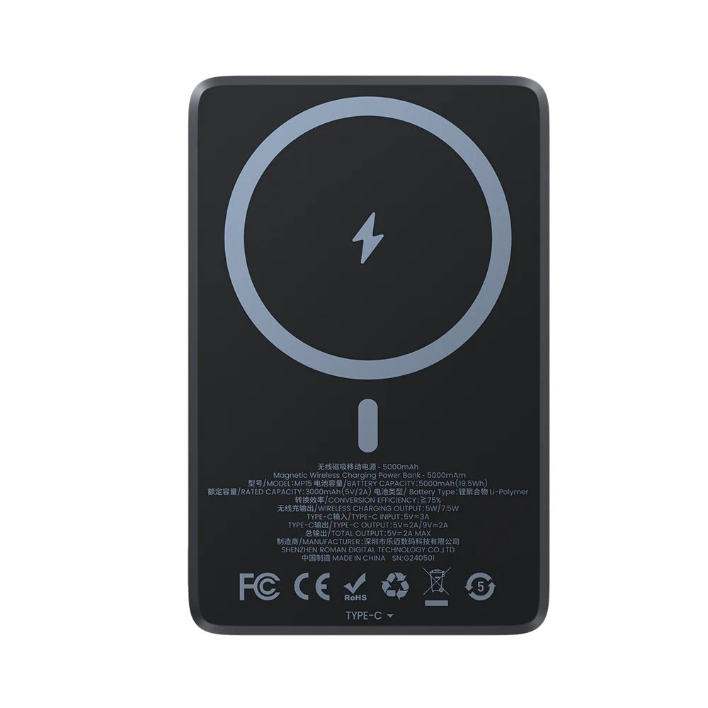 Benks MP15 ArmorGo Magsafe Şarj Özellikli Ultra İnce 600D Aramid Fiber Powerbank 7.5W 5000mAh